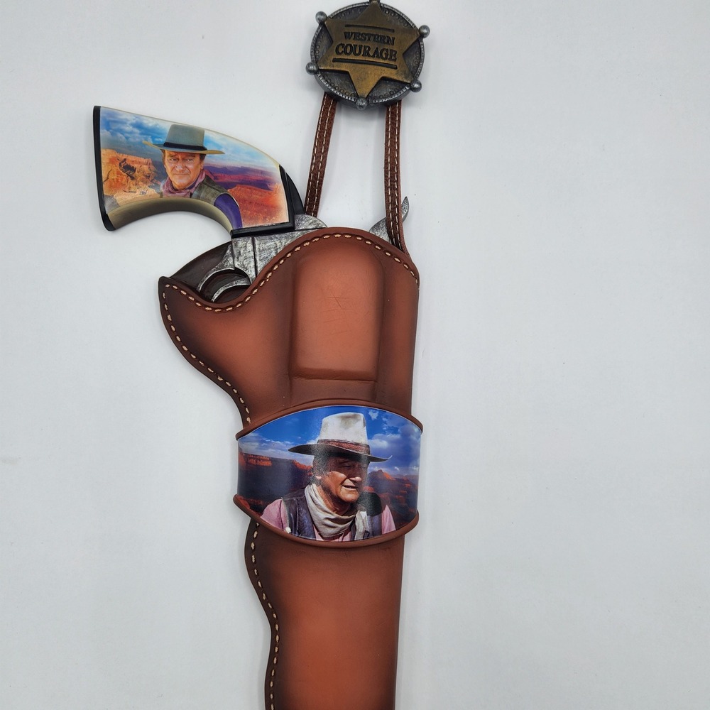 John Wayne Western Courage Bradford Exchange Straight Shooter Wall Decor COA